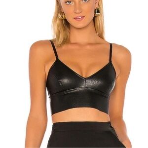 commando Women's Faux Leather Longline Bralette
